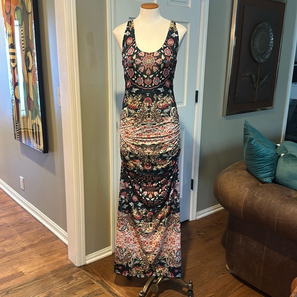 NWT GORGEOUS Sky brand Boho Gown Floor Length bodycon tank Dress Sz Large